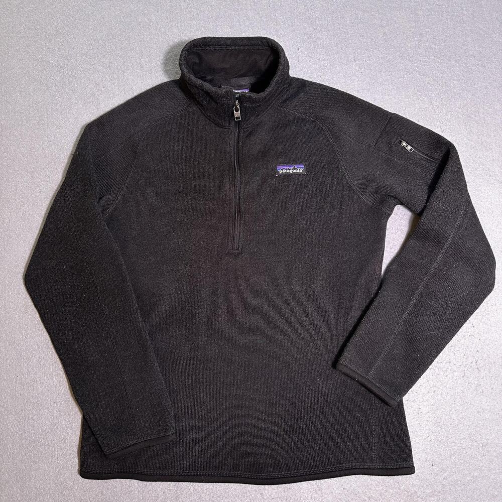 Patagonia Better Sweater Pullover Womens Medium Black 1/4 Zip Fleece Hiking Top